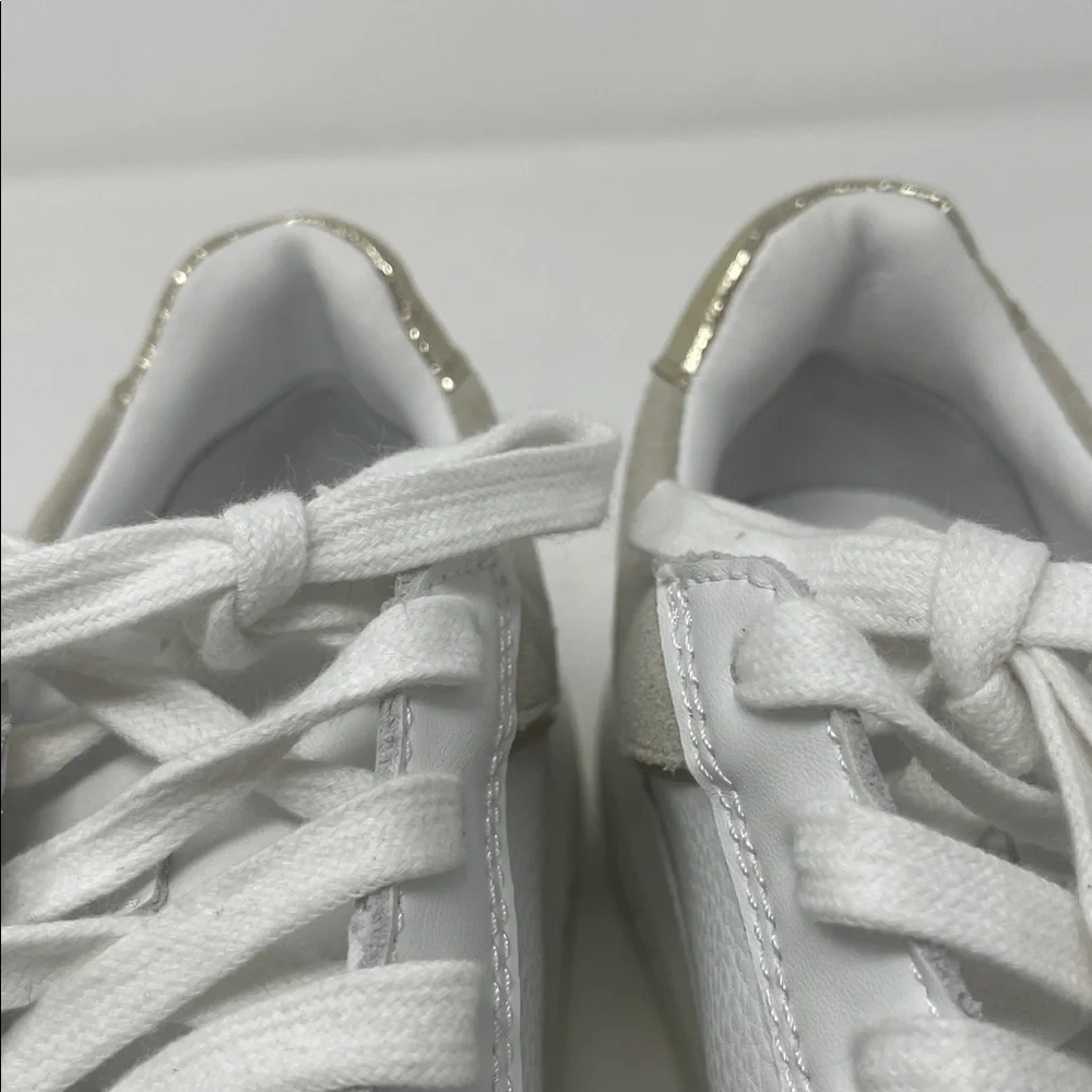 Ted Baker White Tan Addison Lace Sneaker Tennis Shoes Size 6 Like New Condition